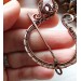 Copper wire wrap rose quartz brooch