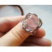 Rose quartz silver ring