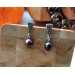 Silver black pearl earrings