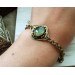 Brass bracelet with phrenite