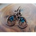 Copper wirewrap earrings with glass beads
