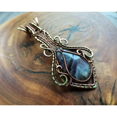 Amethyst wire wrap necklace