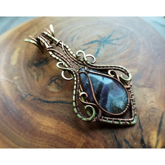Natural Amethyst Wire Wrapped Pendant For Sale - AfterPay Available