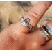 Silver aquamarine ring
