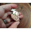 Copper-brass Heart brooch