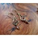 Brass earrings with rutile quartz