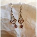 Brass earrings with rutile quartz