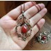 Carnelian jewelry set earrings and necklace