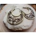 Filigree brass and copper earrings with silver earhook
