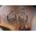 Filigree brass and copper earrings with silver earhook