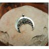 Silver lunar necklace with grey moonstone