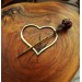 Copper rose and heart brooch