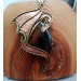 Copper and brass dragon necklace with agate