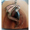 Copper and brass dragon necklace with agate