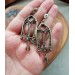 Gothic style copper and brass filigree earrings