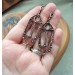 Gothic style copper and brass filigree earrings