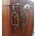 Gothic style copper and brass filigree earrings