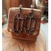 Gothic style copper and brass filigree earrings