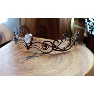 Elven tiara with rose quartz