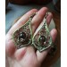 Smokey quartz earrings handmade filigree brass earrings and necklace