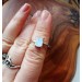 Silver moonstone ring