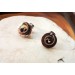 Copper steampunk earrings with real clock parts