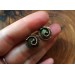 Copper steampunk earrings with real clock parts