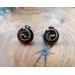 Copper steampunk earrings with real clock parts