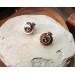 Copper steampunk earrings with real clock parts