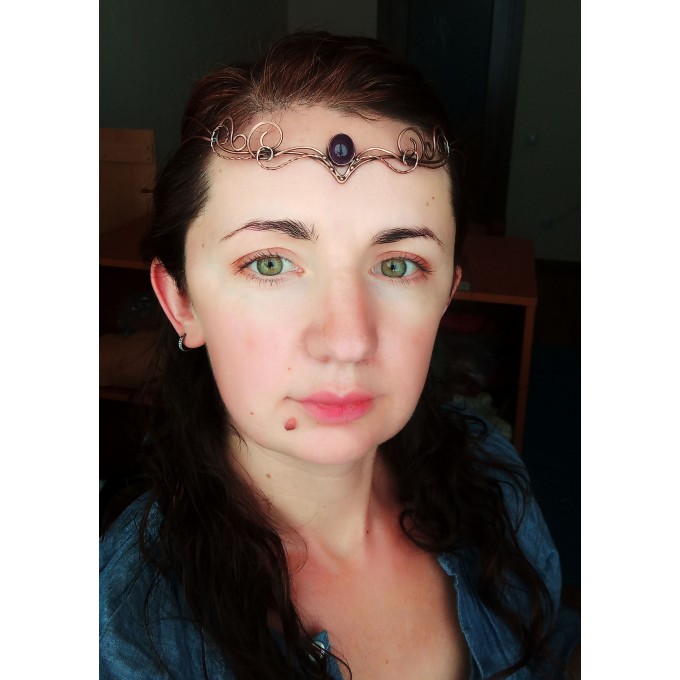 Elven tiara with amethyst