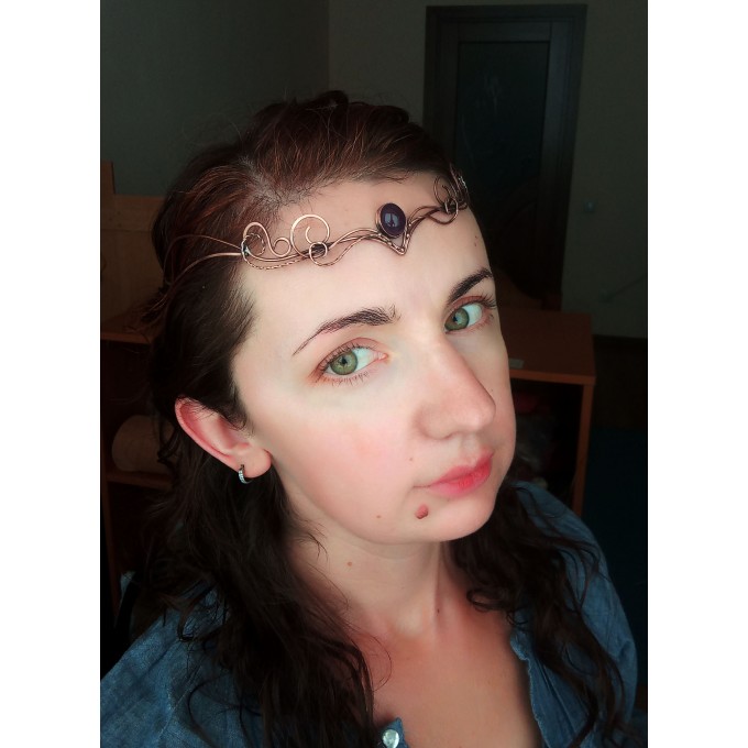 Elven tiara with amethyst