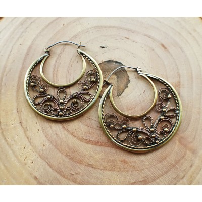 Filigree copper earrings