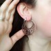 Filigree copper earrings with silver earhook