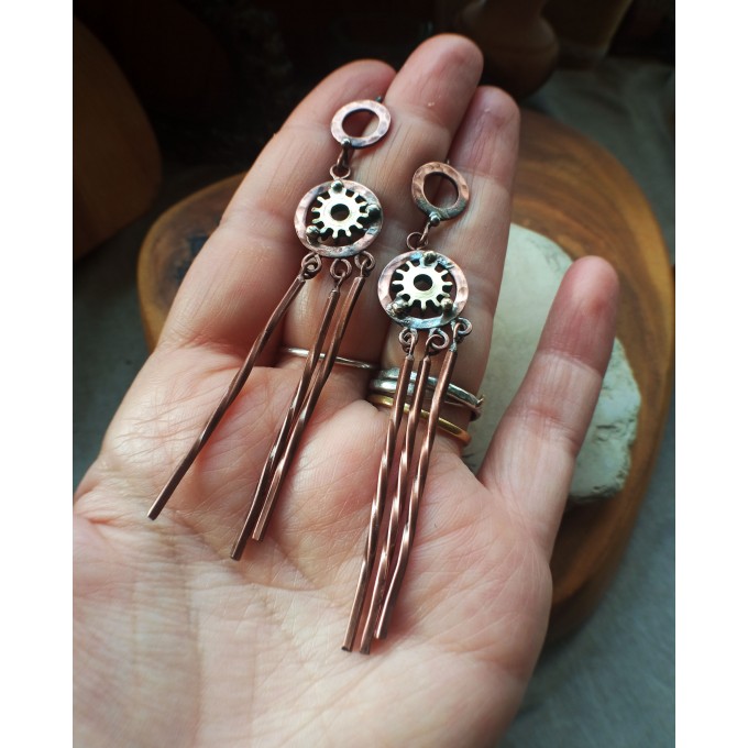 Steampunk long earrlings