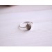 Silver ring with grey moonstone