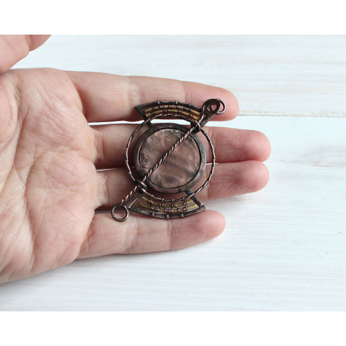 SteamPunk necklace-brooch with clockface