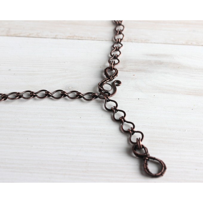 Copper wire wrap labradorite necklace